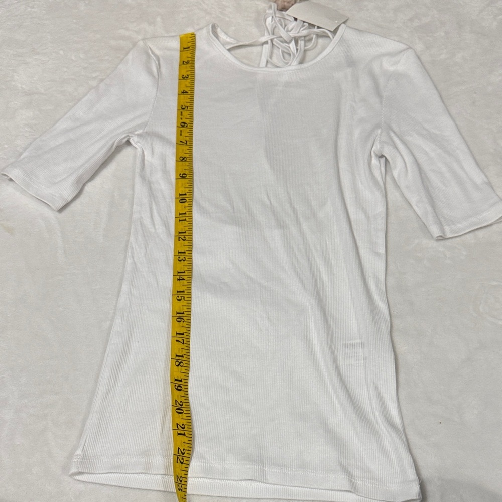 Zara White Ribbed Top - Picture 3 of 6
